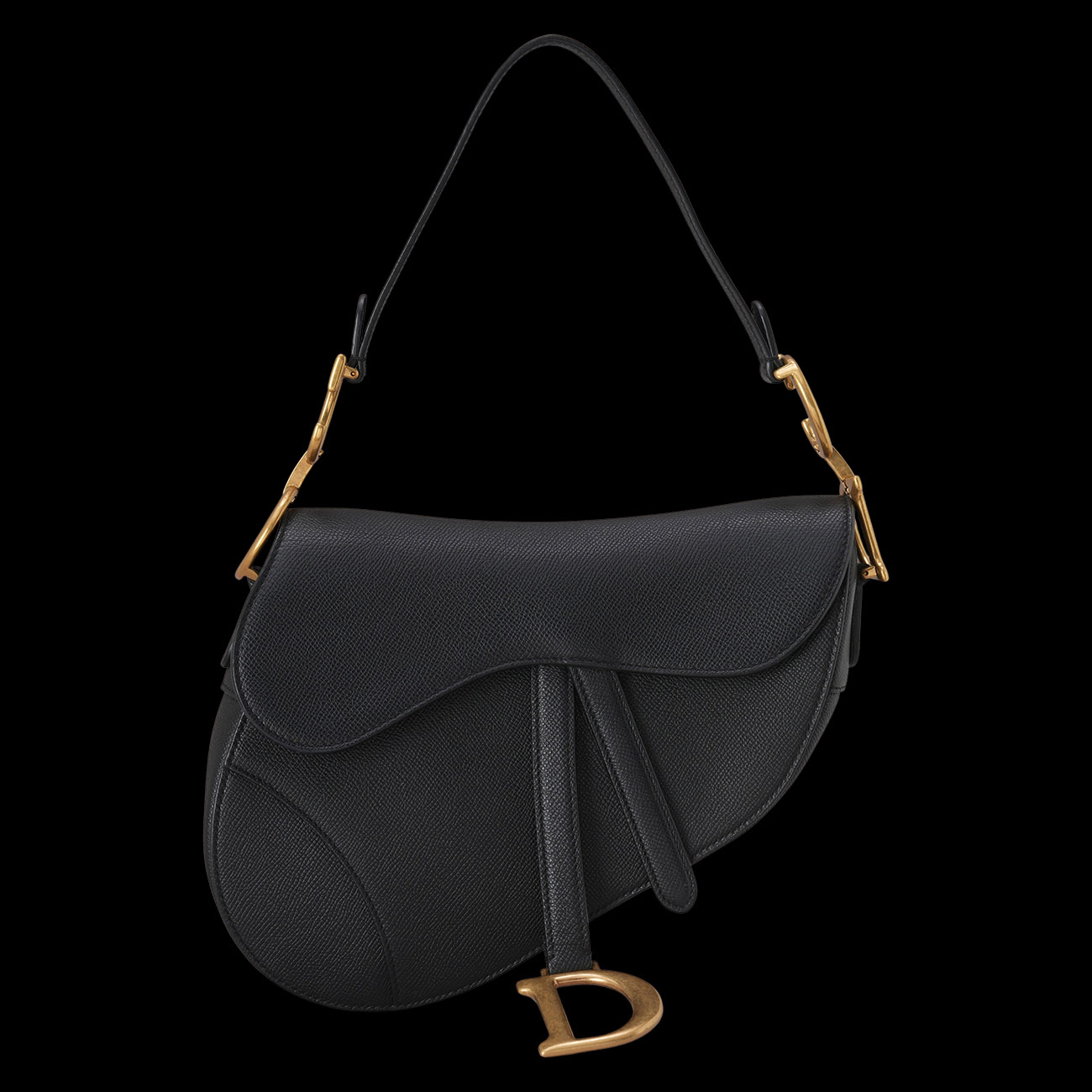CHRISTIAN DIOR(USED)디올 레더 새들백 미듐 & 스트랩